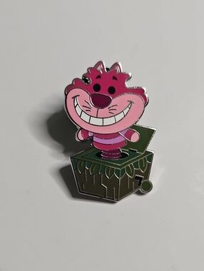 (3/$60) Disney Pin Cheshire Cat From Alice In Wonderland As Jack In The Box Toy